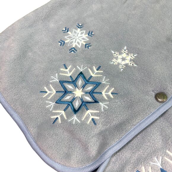 E.M.I. Sportswear Jacket Women's XL Blue Fleece Embroidered Snowflake Winter Top - Picture 4 of 9
